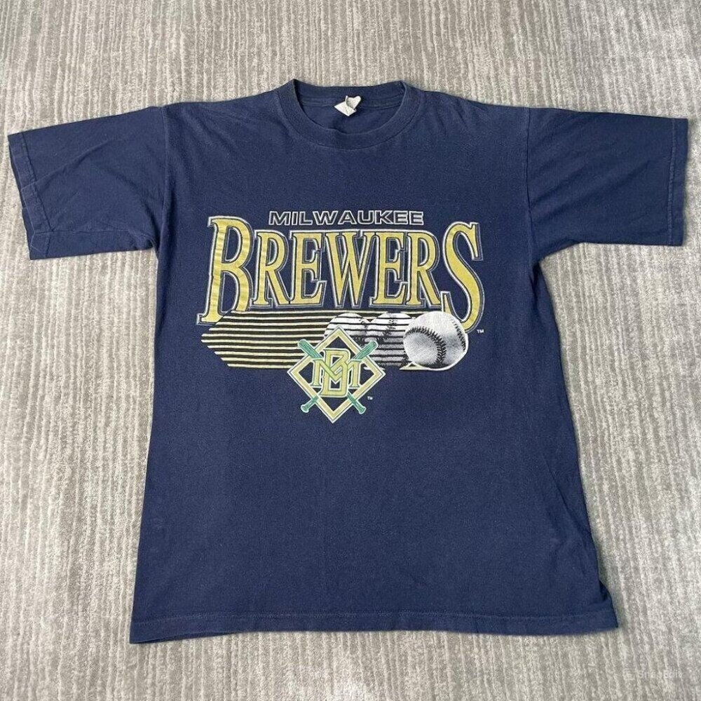 Milwaukee Brewers 1990S Retro Baseball Graphic Parent Fan Outfit T Shirt .